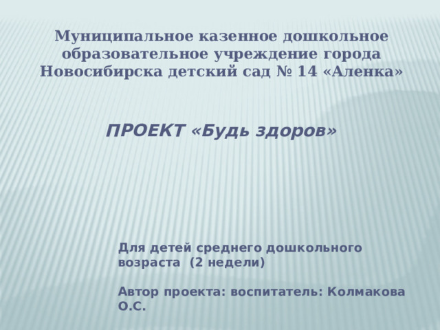 Социально педагогический проект будь здоров свердловская область