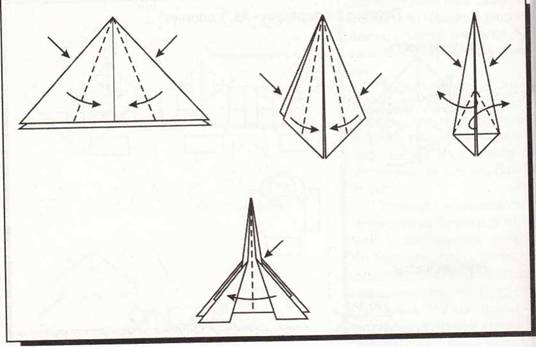 Летающая ракета оригами схема