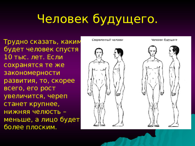 Про каких людей. Рост человека в будущем. Человек будущего характеристика.