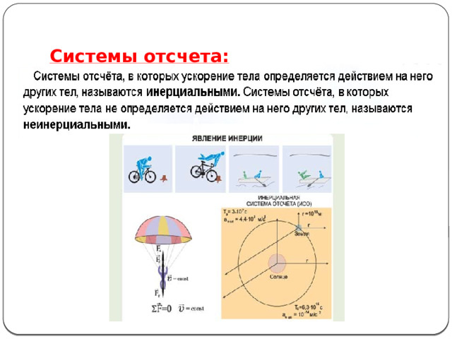 Системы отсчета: 