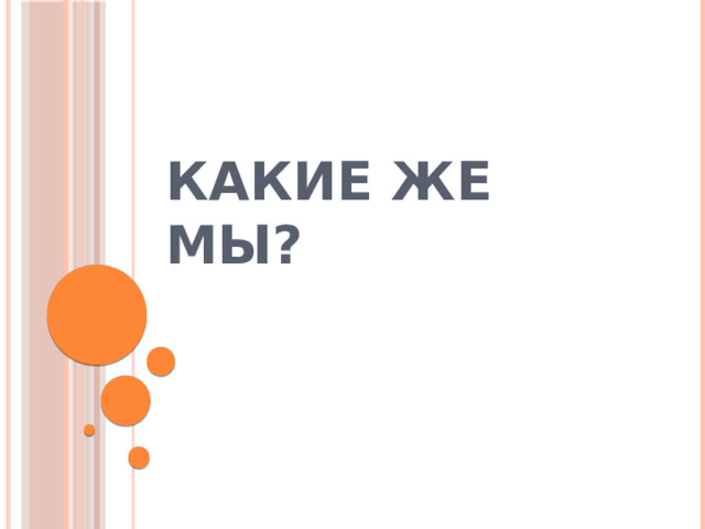 КАКИЕ ЖЕ МЫ? 