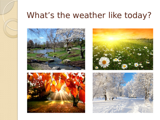 What’s the weather like today? 