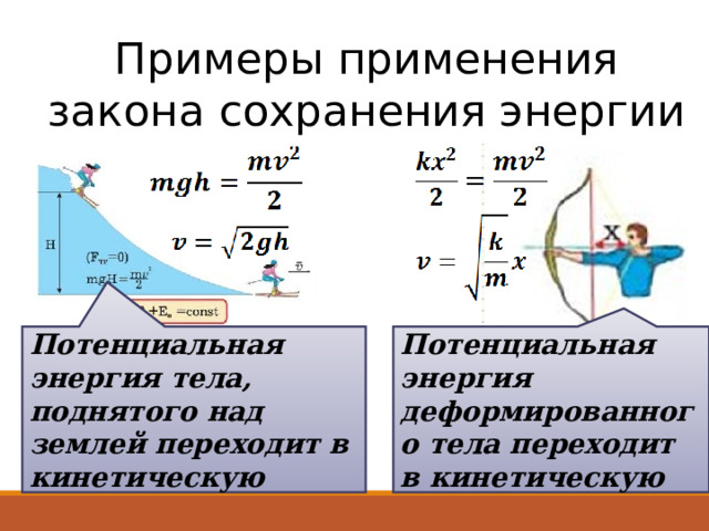 Потенциальная энергия примеры