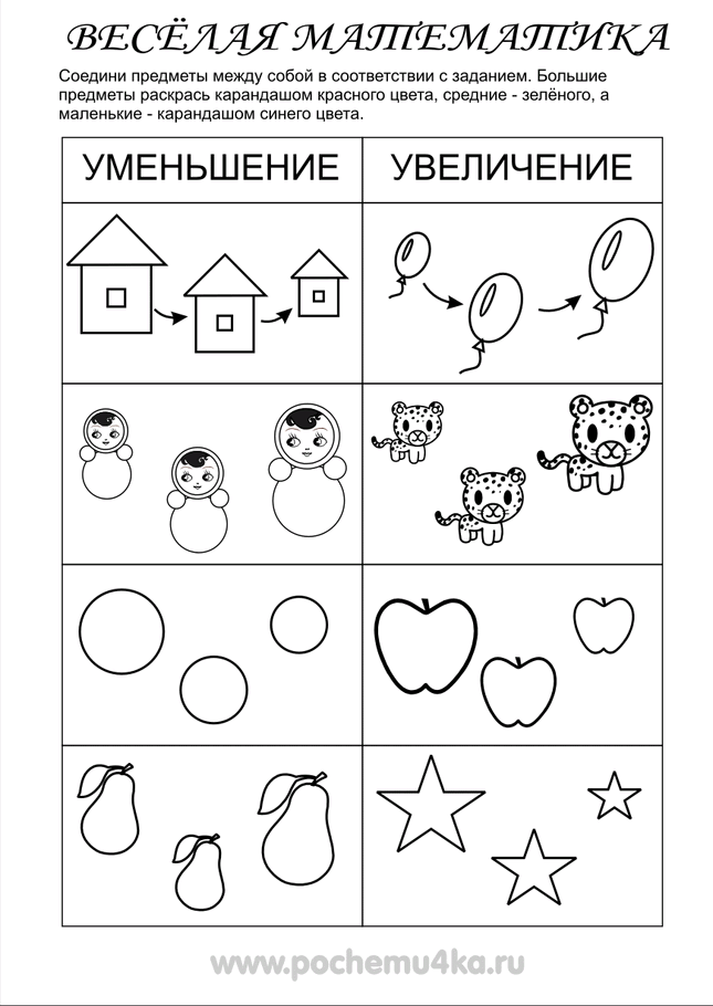 Задания по фэмп в средней группе в картинках