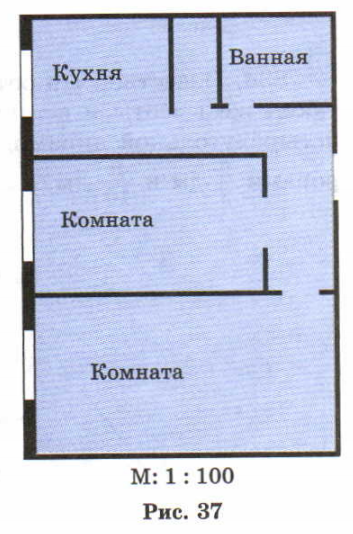 В каком масштабе нарисован план квартиры если одна клетка 55 мм