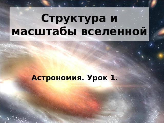 Структура и масштабы вселенной Астрономия. Урок 1. 