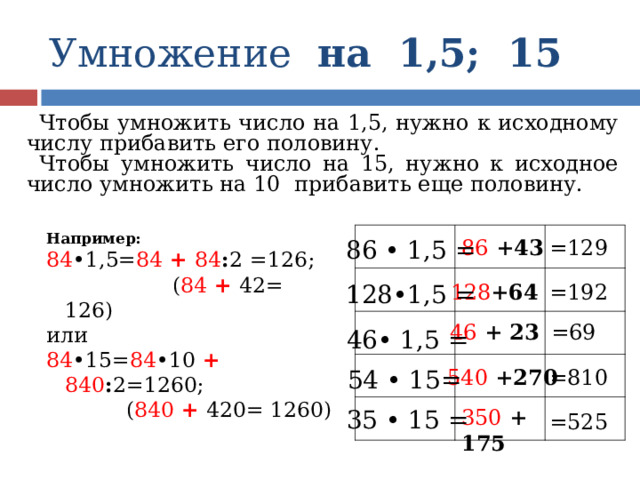 Исходные числа это