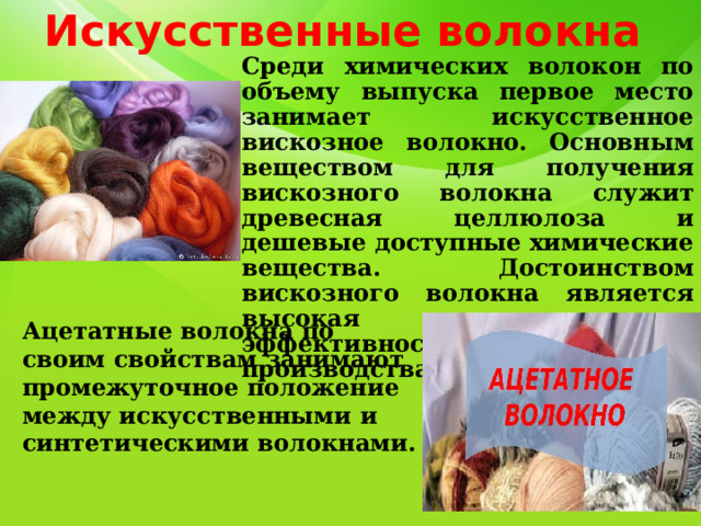 Вискозные волокна относятся