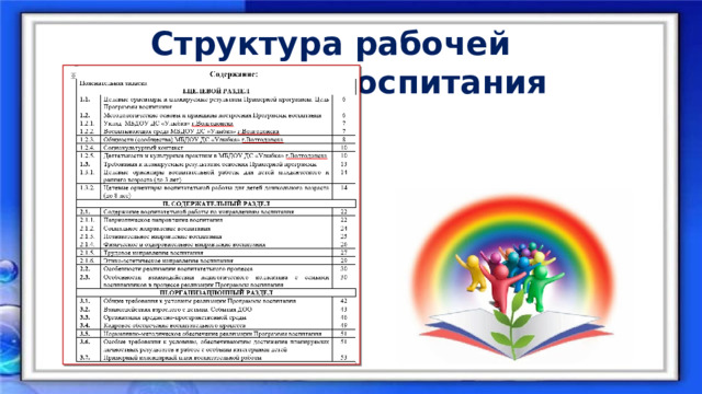 Структура рабочей программы воспитания 