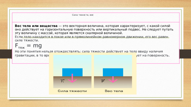 Чем отличается вес от массы простыми словами