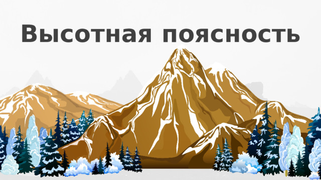 ПРИРОДНОЕ РАЙОНИРОВАНИЕ Высотная поясность 