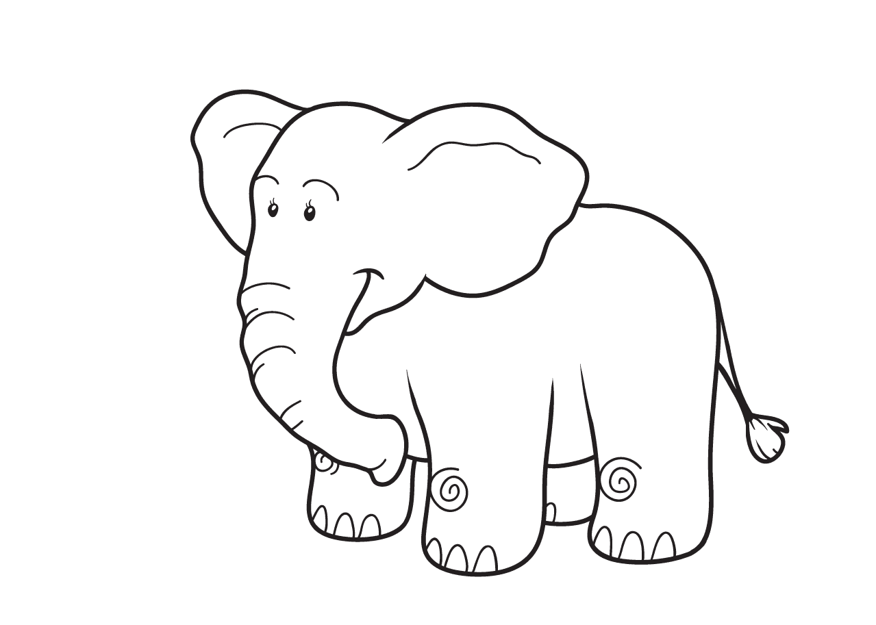 Фигура слона для раскраски