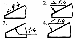 В строительных чертежах наклон поверхности обозначается
