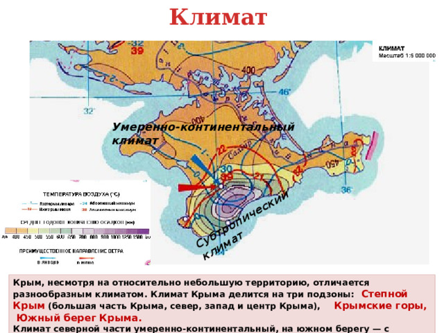 Климатические зоны крыма карта