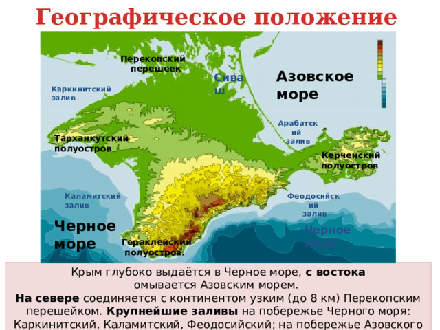 План описания географического положения черного моря