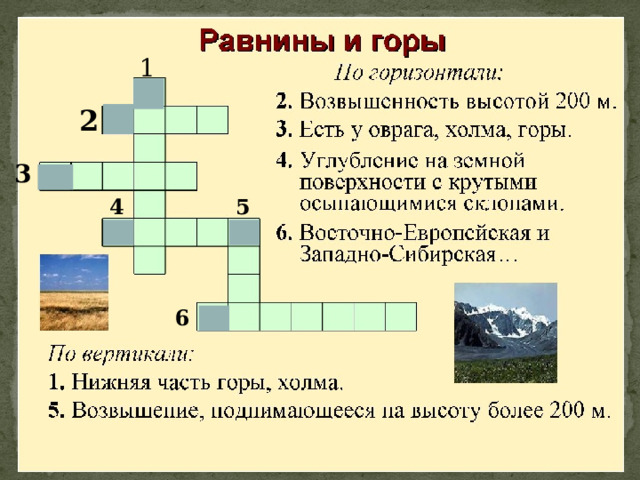 Чертеж поверхности земли 5 букв сканворд