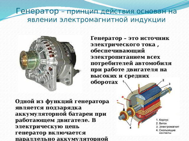 Принцип генератора