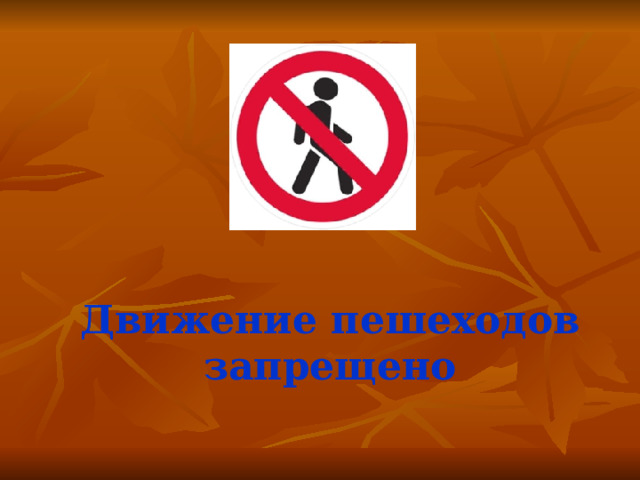 Движение пешеходов запрещено  