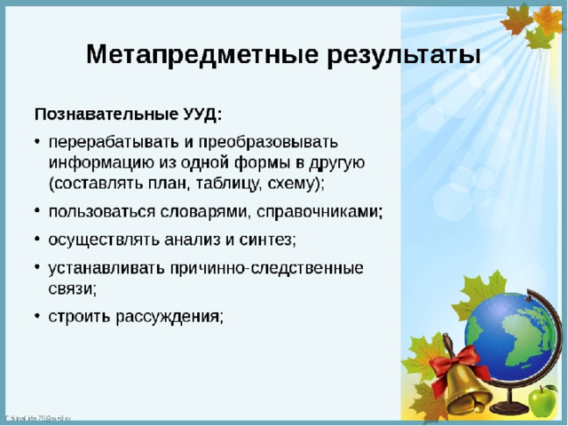 Мониторинг метапредметных результатов в основной школе образец