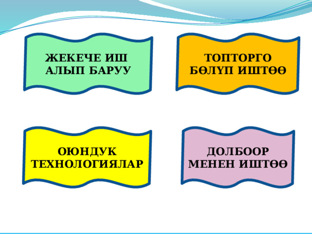 ЖЕКЕЧЕ ИШ ТОПТОРГО БϴЛҮП ИШТϴϴ АЛЫП БАРУУ ОЮНДУК ТЕХНОЛОГИЯЛАР ДОЛБООР МЕНЕН ИШТϴϴ 