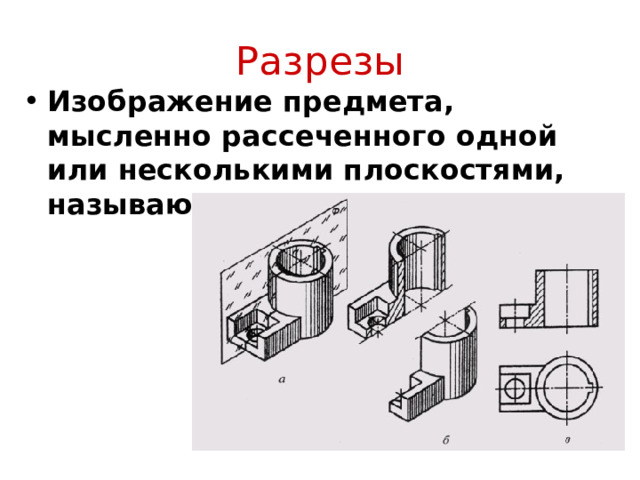 Изображение предмета мысленно рассеченного плоскостью или несколькими плоскостями называется