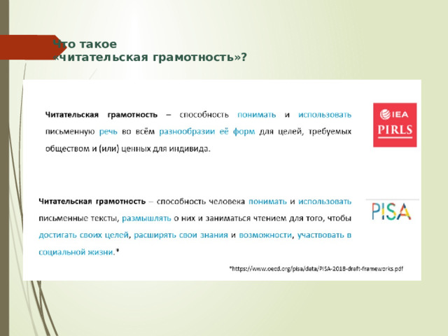 Что такое  «читательская грамотность»? 