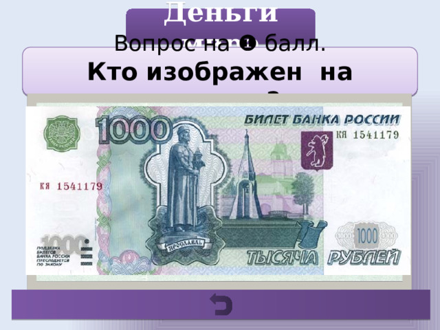 Деньги мира Вопрос на ❶ балл. Кто изображен на купюре? 