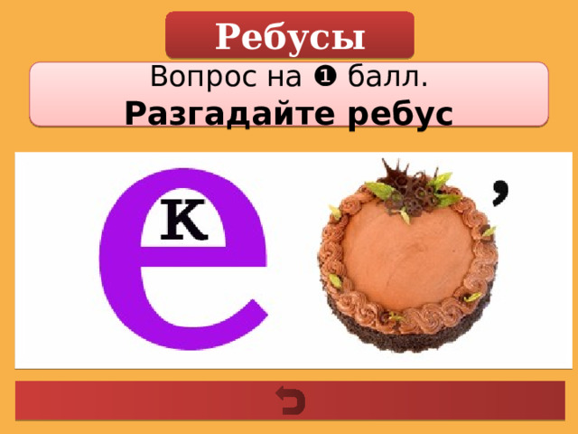 Ребусы Вопрос на ❶ балл. Разгадайте ребус 