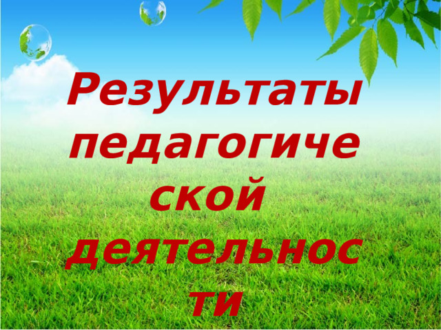 Результаты педагогической деятельности  