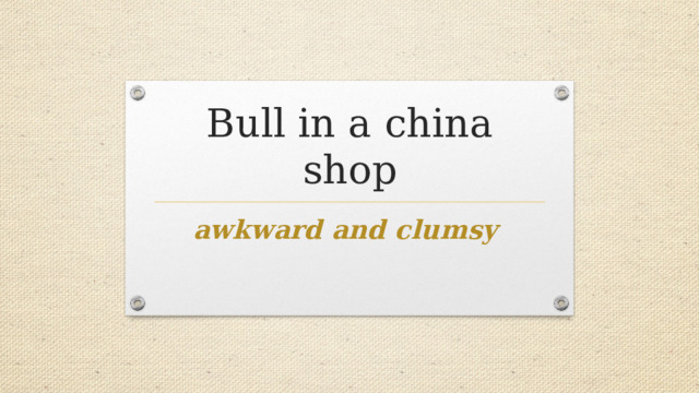 Bull in a china shop awkward and clumsy 