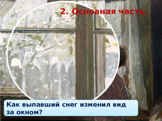 2. Основная часть. Как выпавший снег изменил вид за окном?  