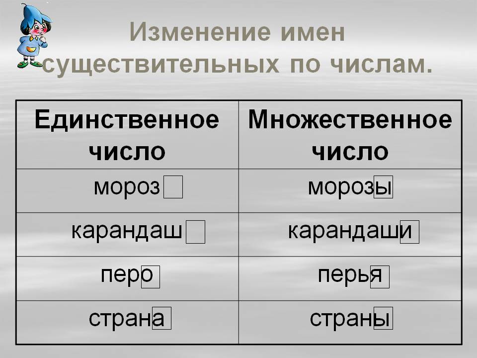 Изменение имен существительных по числам 2 класс школа россии презентация
