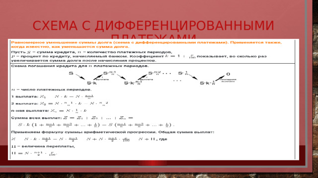 Схема с дифференцированными платежами 