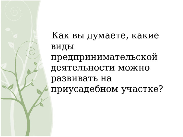 Презентация экономика приусадебного участка