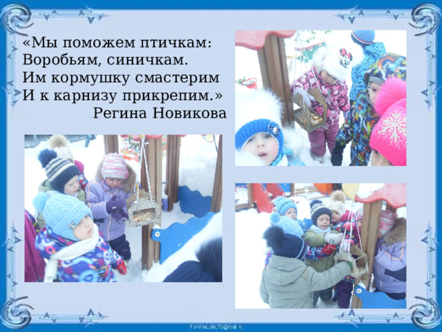 Проект покормите птиц зимой вторая младшая группа
