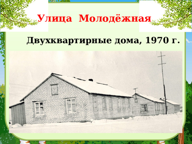 Улица Молодёжная Двухквартирные дома, 1970 г.  