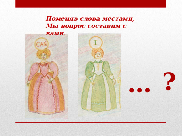 Поменяв слова местами, Мы вопрос составим с вами . ? … 