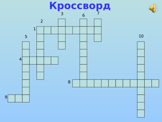 Кроссворд 7 3 6 2 1 10 5 4 8 9 