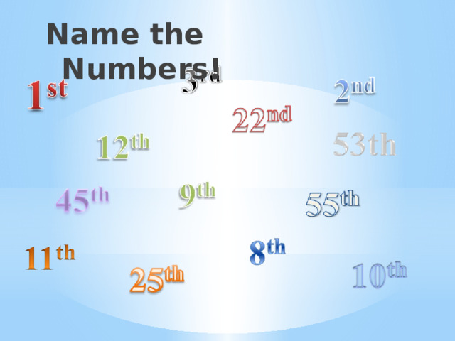 Name the Numbers! 11 