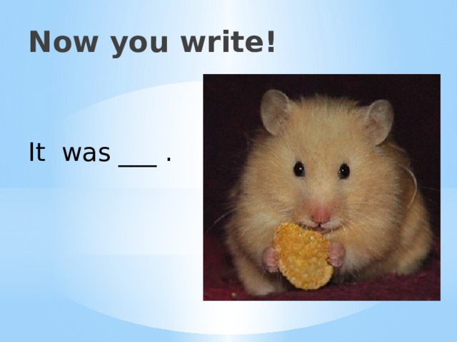 Now you write! It was ___ . 
