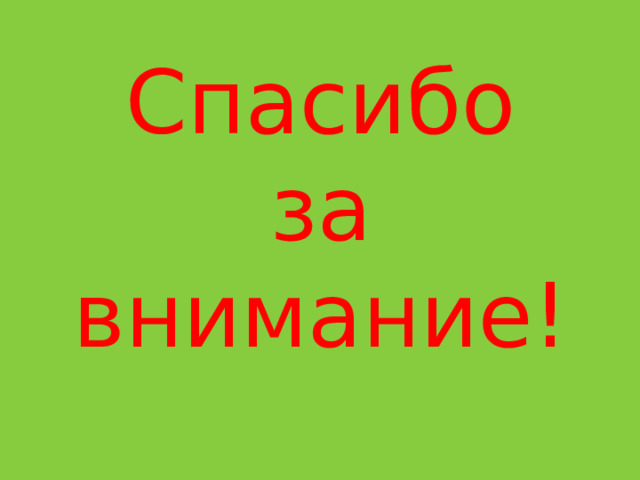 Спасибо  за  внимание! 