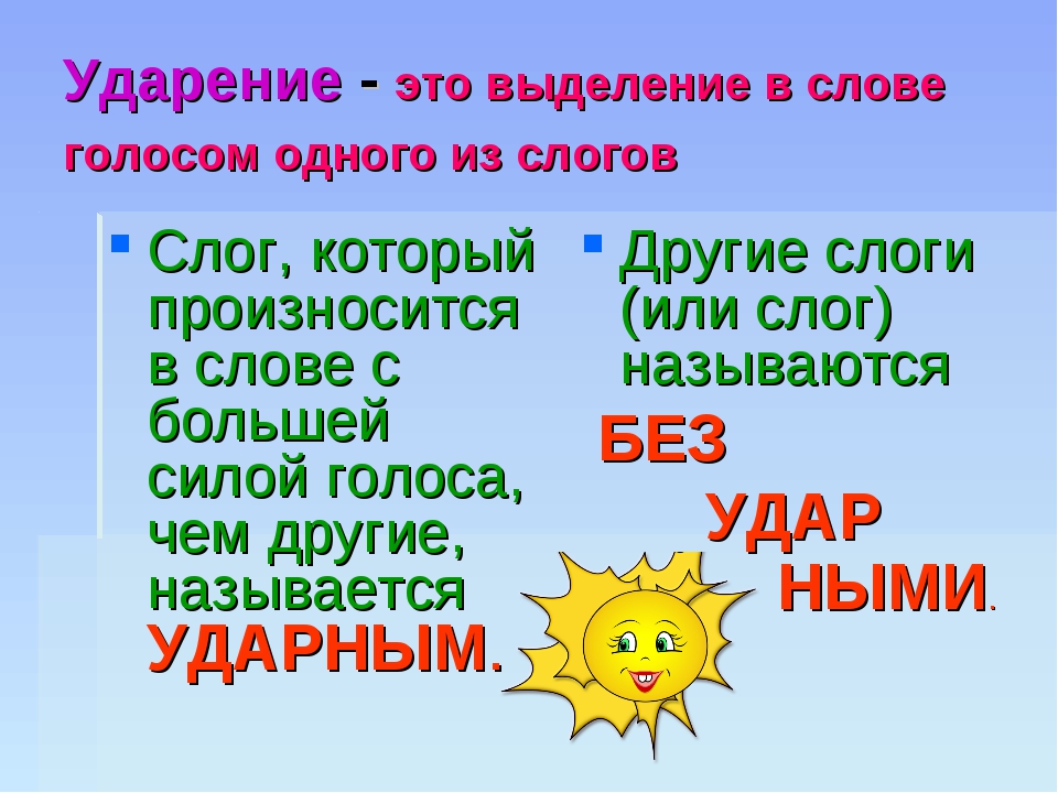 План конспект урока по русскому языку 1 класс ударение