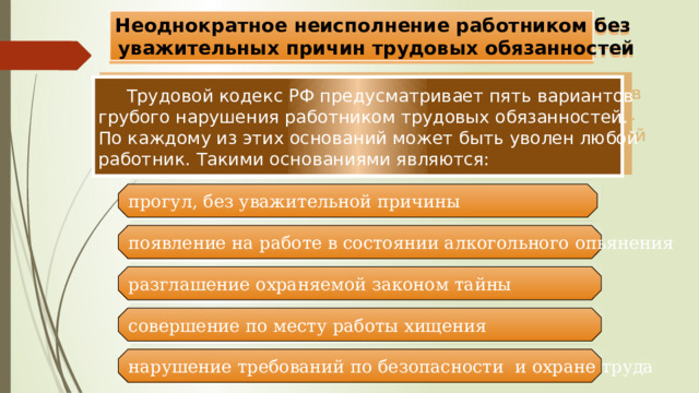 Уважительных причин трудовых обязанностей если