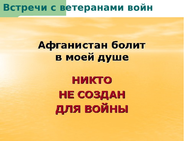 Встречи с ветеранами войн 
