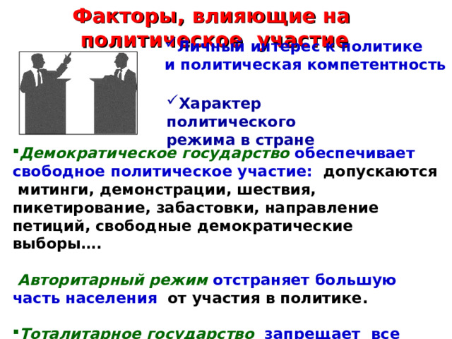 Политическое участие в демократическом обществе