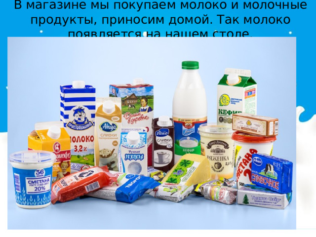 Молочные продукты к столу