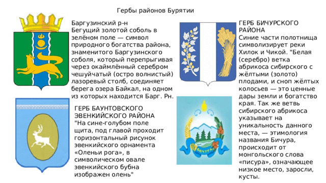 Гербы районов Бурятии. Герб Бурятии описание. Что изображено на гербе Бурятии кратко.