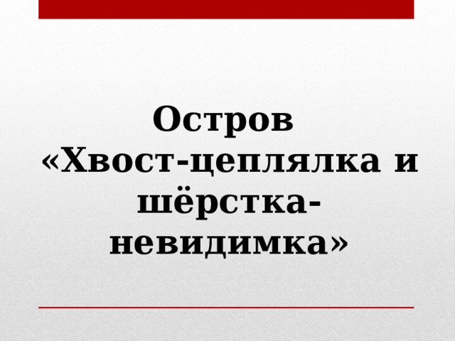 Остров «Хвост-цеплялка и шёрстка-невидимка» 