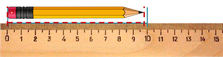 Измерение линейкой изображение. Измерение линейкой. Измерение длины линейкой. Измерение длины ручки линейкой. Линейка и карандаш.
