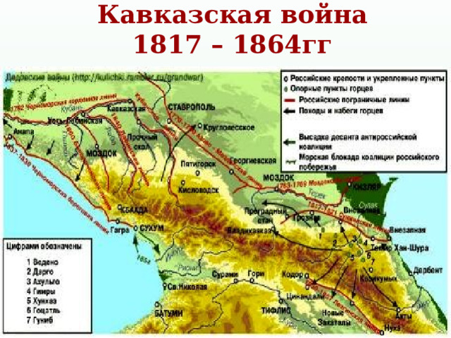 Кавказская война  1817 – 1864гг 